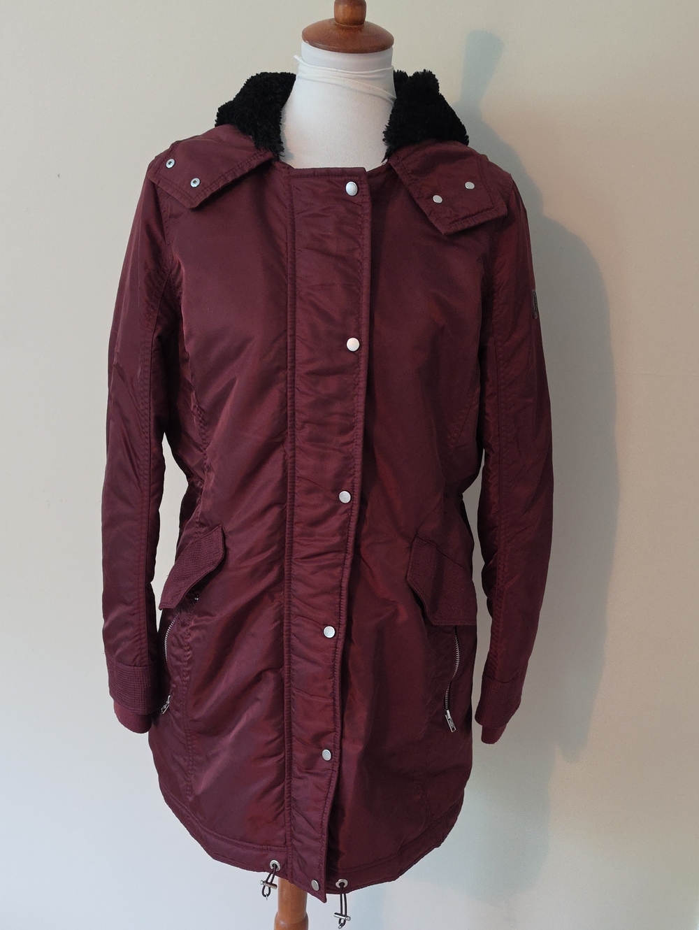 Abercrombie & Fitch  Vintage Burgundy Water Wind Resistant Jacket Parka